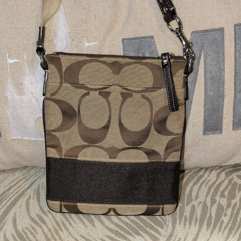 Coach Tan and Brown Crossbody Bag
